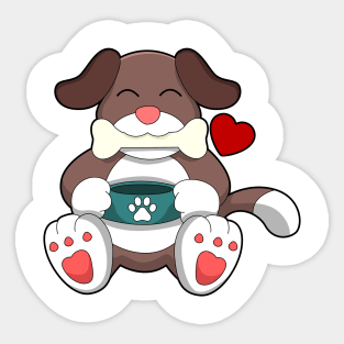 Dog with Bone Sticker